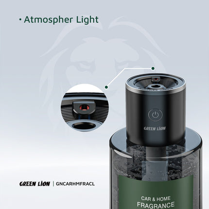 معطر السيارة والمنزل من جرين ليون (Green Lion) - رائحة فاخرة تدوم طويلاً - تصميم زجاجي شفاف - 65 مل