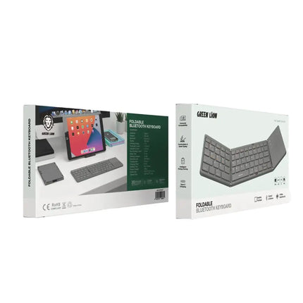 Green Lion Foldable Bluetooth Keyboard - Multi-Device Connectivity - Ultra-Slim & Portable - Grey