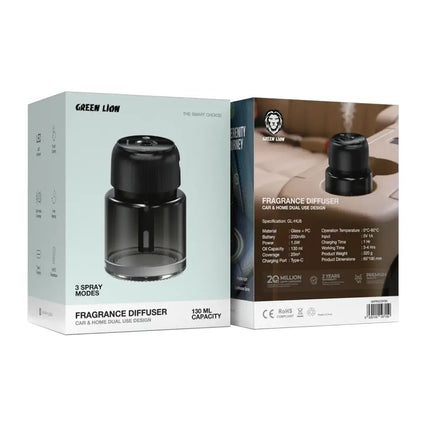 Green Lion Fragrance Diffuser - 130ml Capacity - Intelligent Aroma System - Black