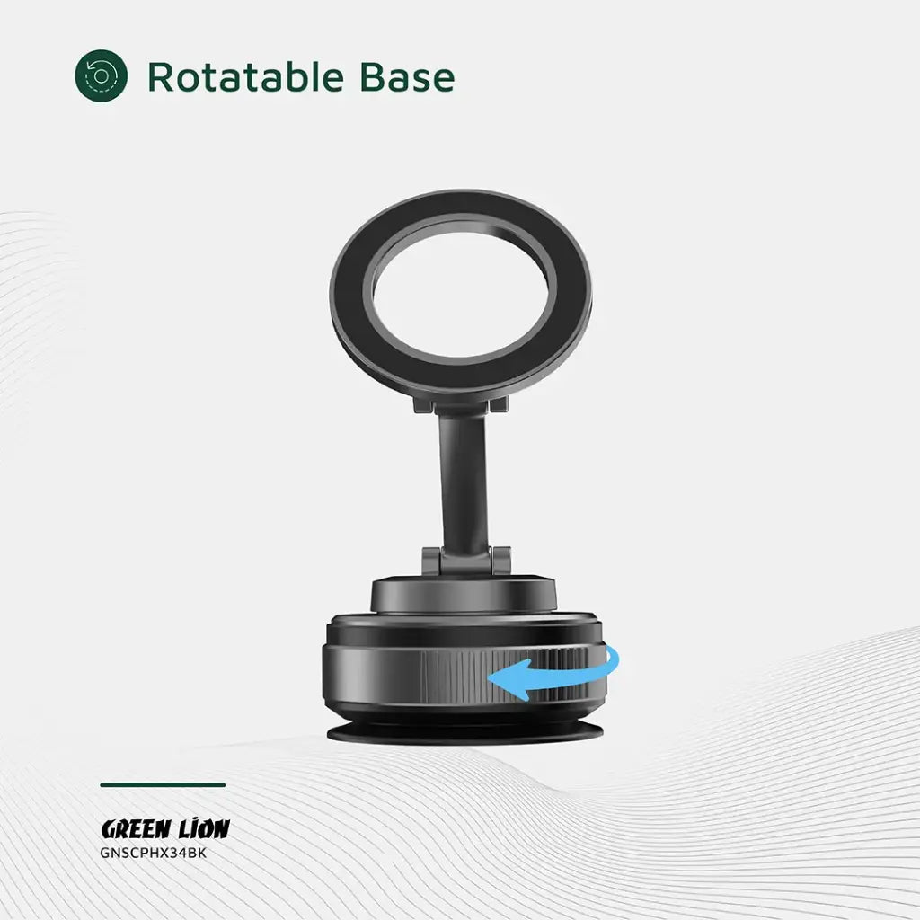 حامل هاتف جرين ليون (Green Lion) GX-34 - آلية تثبيت ميكانيكية - دوران 360 درجة - قاعدة شفط للتابلو والزجاج - أسود حامل هاتف جرين ليون (Green Lion) GX-34 - آلية تثبيت ميكانيكية - دوران 360 درجة - قاعدة شفط للتابلو والزجاج - أسود
