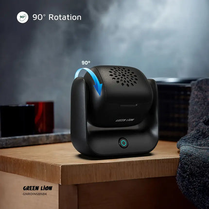 مبخرة جرين ليون (Green Lion) الكهربائية الدوارة - تصميم يدور 360 درجة - قابلة للشحن ومحمولة - أسود