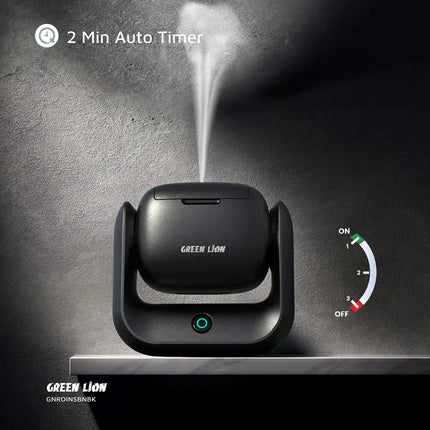 مبخرة جرين ليون (Green Lion) الكهربائية الدوارة - تصميم يدور 360 درجة - قابلة للشحن ومحمولة - أسود