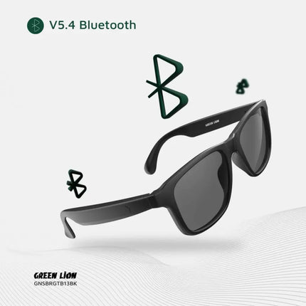 Green Lion Sydney Smart Glasses - Wireless Bluetooth Audio & Integrated Microphone - Black