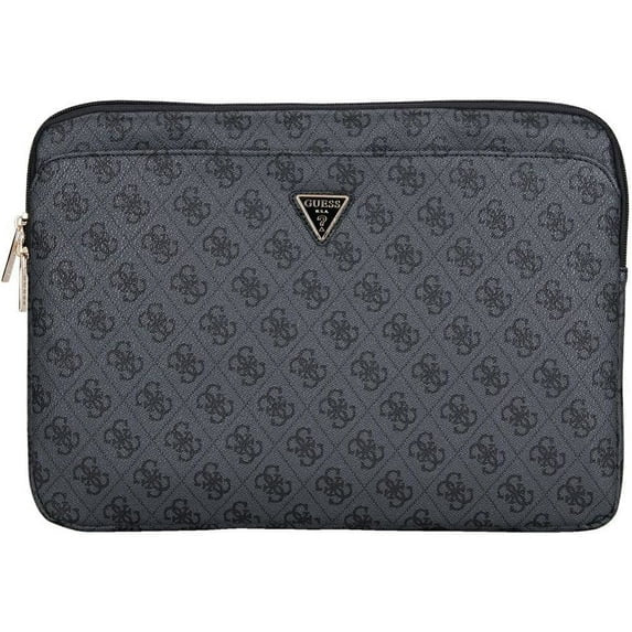 Guess 4G Zipper Pocket Triangle Logo Laptop Sleeve for 14-Inch MacBook & Laptops - Black, Brown & Pink