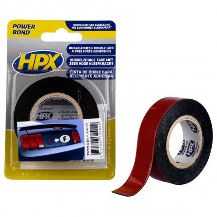 HSA Double sided tape - black 19mm x 2m hpx