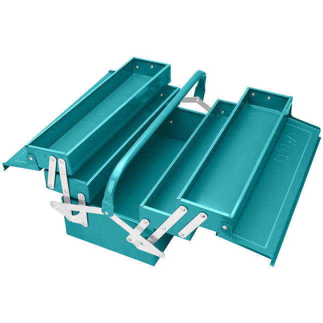 Total THT10702  Metal Tool Box  Small – 3-Layer Compact Tool Organizer