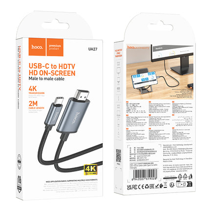 UA27 Type-C to HDMI Cable for HD Display Connection