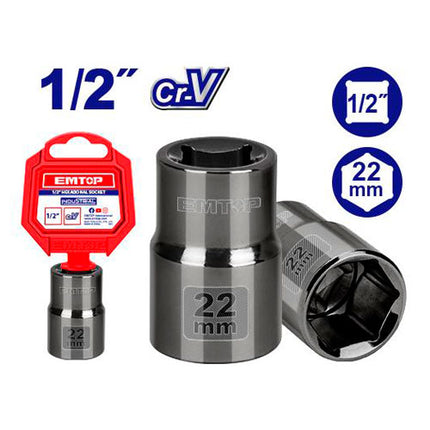 EMTOP ESCT12221  1/2 Inch – 22mm Hex Socket 