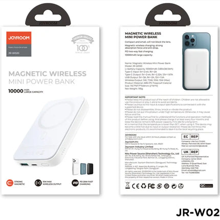 Joyroom JR‑W020 MagSafe‑Style Mini Magnetic Wireless Power Bank – 10,000 mAh, 20 W