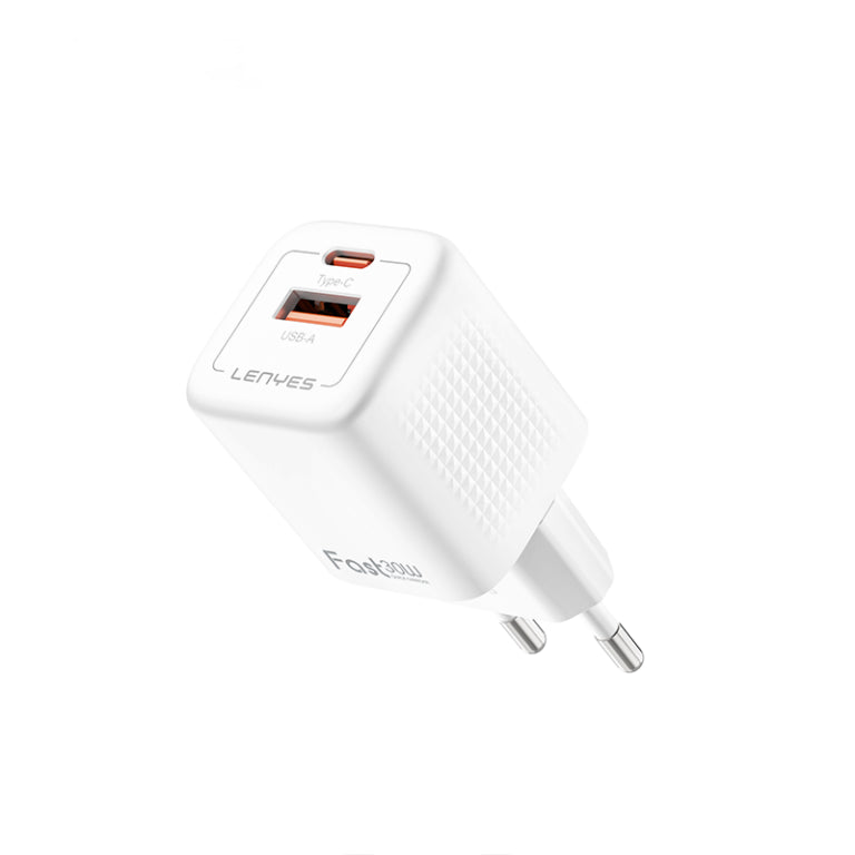 شاحن جداري لينييس (Lenyes) موديل LCH025 بقوة 18 واط - شحن سريع - منفذ USB واحد - حماية ذكية متطورة - مواد مقاومة للحريق - لون أبيض