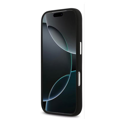 كفر لاكوست (Lacoste) سيليكون مع شعار معدني للايفون 17 برو ماكس - يدعم الماج سيف (MagSafe)، حماية فاخرة وتصميم أنيق - أسود وأخضر