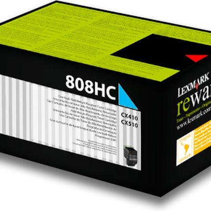 خرطوشة حبر 808HC Cyan زرقاء من Lexmark 