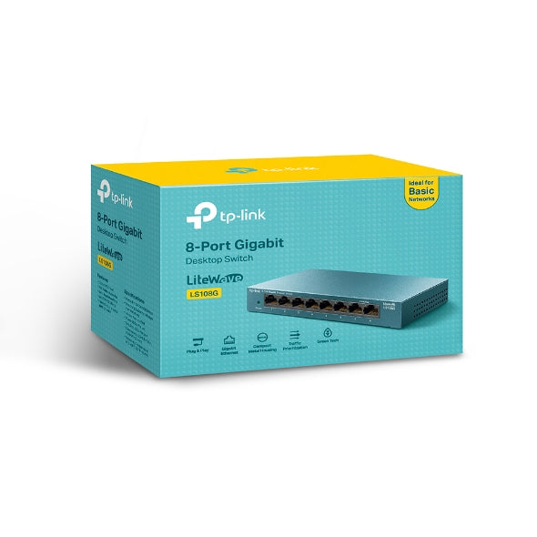 محول بـثمانية منافذ TP-Link LS108G محول بـثمانية منافذ TP-Link LS108G