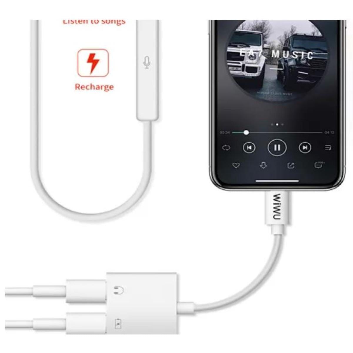 محول الصوت WIWU LT01 Plus من Lightning إلى Lightning مزدوج محول الصوت WIWU LT01 Plus من Lightning إلى Lightning مزدوج