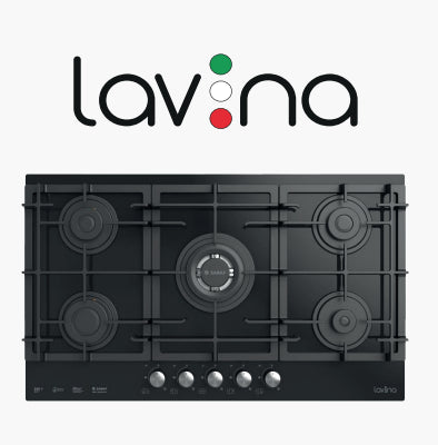 Lavina Built-in Gas Hob 90 cm 5 Burners – Black