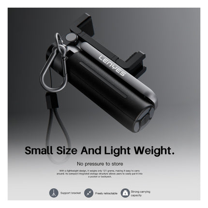 Lenyes LPH112 3-in-1 Phone Holder - Integrated Bluetooth Remote - Telescopic Extendable Stand - Ergonomic Handheld Grip - 360 Degree Rotation - Black