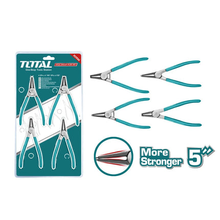 Total THTJ214041 | 5-Inch 4-Piece Circlip Pliers Set