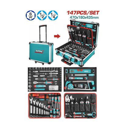 Total THKTHP21476 - 147-Piece Aluminum Tool Chest with Wheels