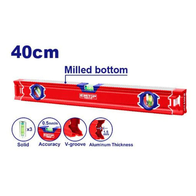 EMTOP ESLL24001 Spirit Level – 40 cm