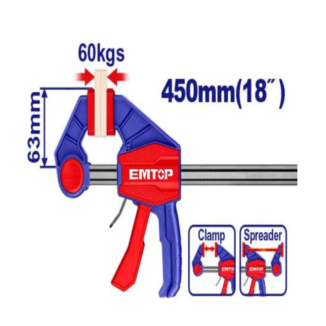 EMTOP ECLPQ60301 Quick Bar Clamp – 18 inch EMTOP ECLPQ60301 Quick Bar Clamp – 18 inch