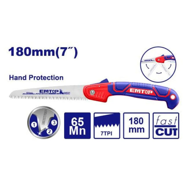EMTOP EHASF1801    7inch Folding Tree Saw