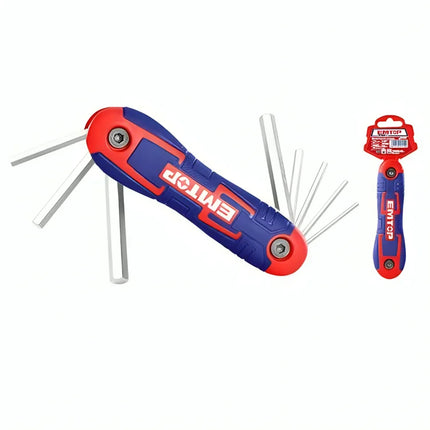 EMTOP EHKY4081 T-Handle Hex Wrench Set - 8 Pieces 
