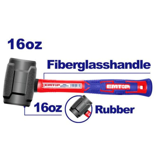 EMTOP EHAMRH1601 Rubber Hammer