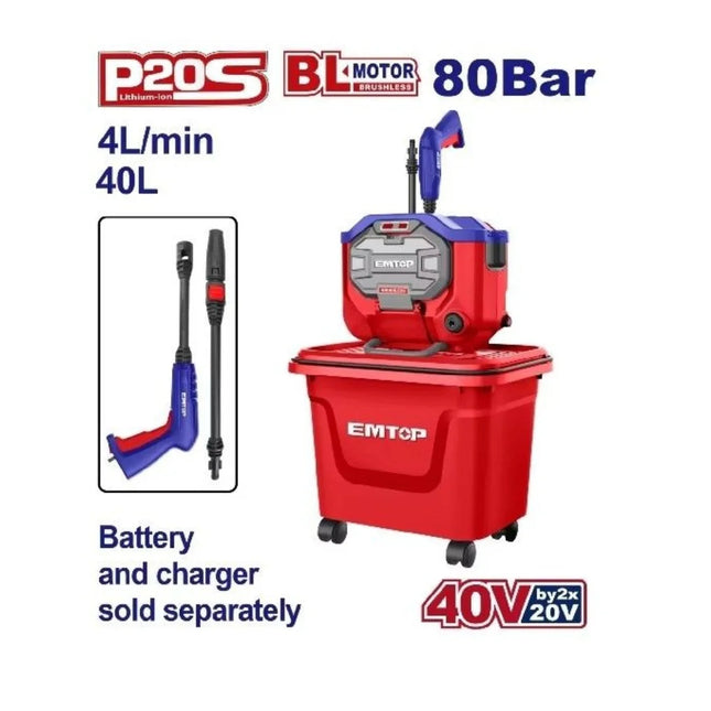 EMTOP ELPW4055061 – 40V Cordless Pressure Washer