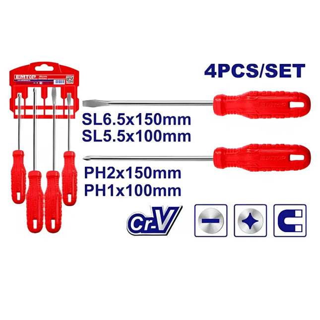 EMTOP ESST0401 – 4 Pcs Screwdriver Set