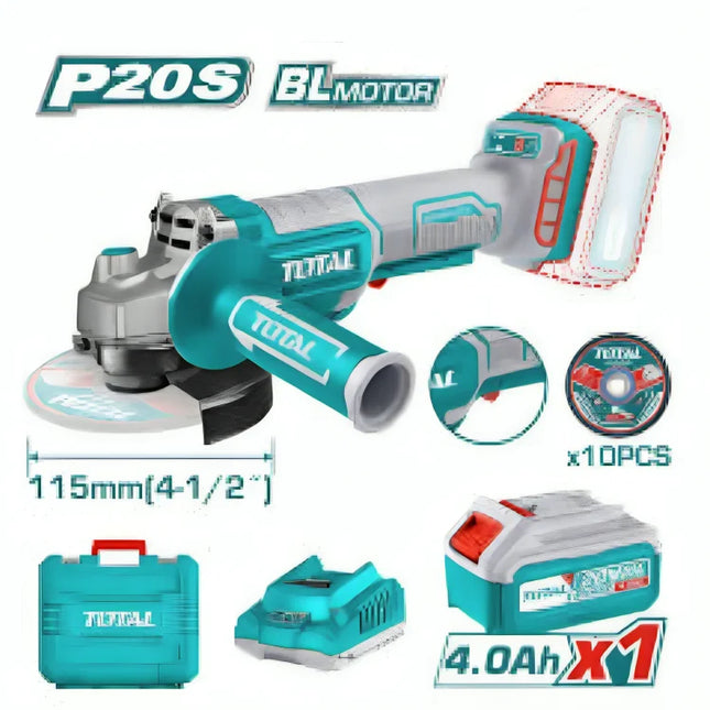 Total TAGLI2111561 20V Cordless Angle Grinder