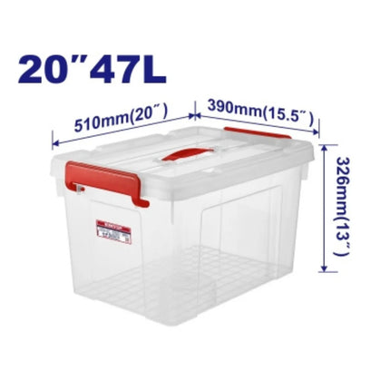 EMTOP EMTB2350   Plastic Storage Box – 47 Liters (Transparent)