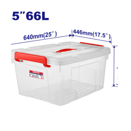EMTOP EMTB2370 Plastic Storage Box  66 Liters (Transparent)