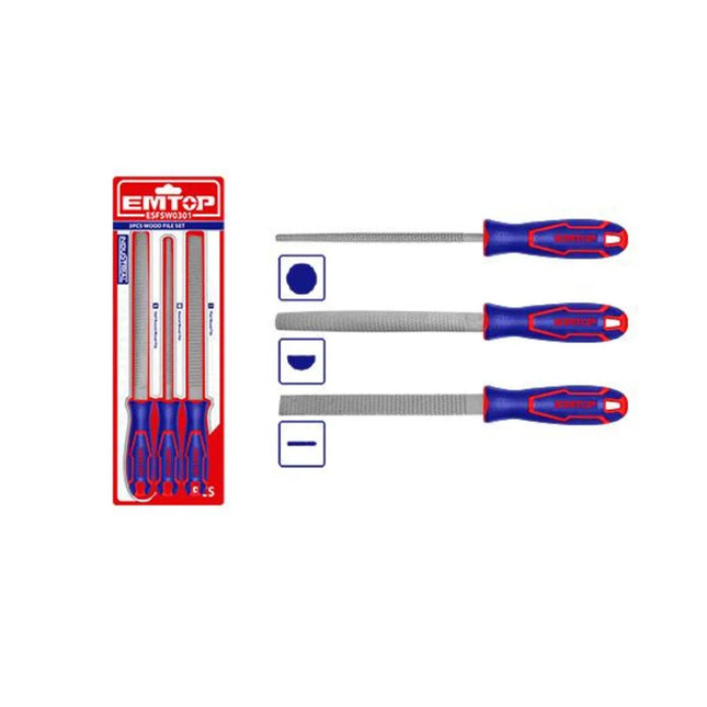 EMTOP ESFSW0301  – 3 Pcs Wood File Set
