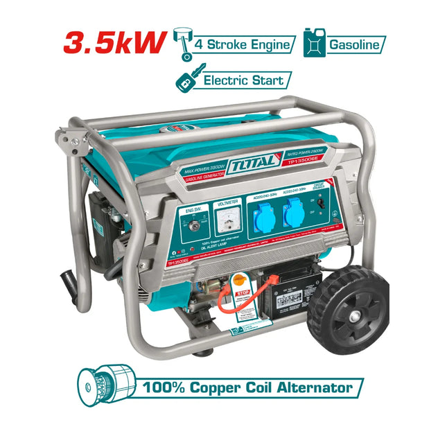 Total TP135006E Gasoline Generator – 3.5 kW with Electric Start