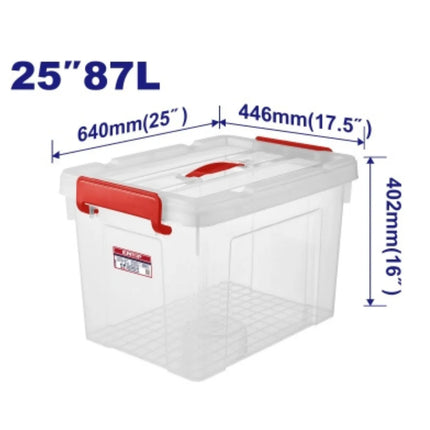 EMTOP EMTB2390  Plastic Storage Box  87 Liters (Transparent)