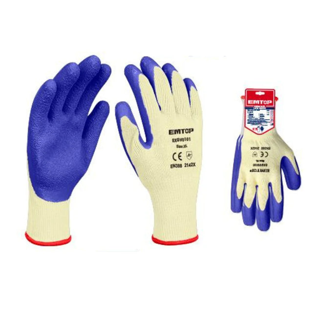 EMTOP EXGV0101XL – Heavy-Duty Dipped Work Gloves (XL Size)