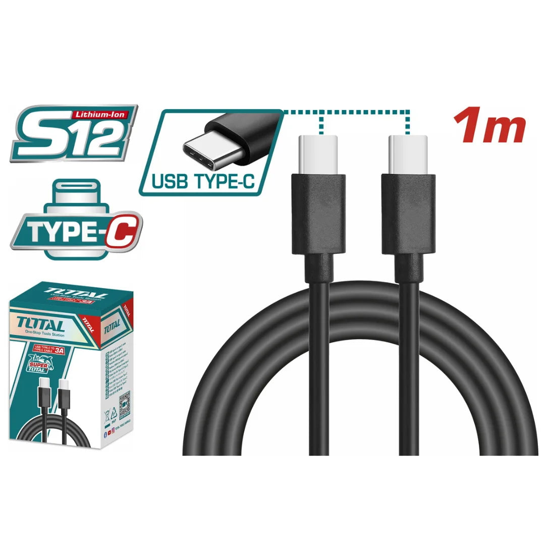 كيبل شحن USB Type-C إلى Type-C بطول 1 متر Total TIUCC02 كيبل شحن USB Type-C إلى Type-C بطول 1 متر Total TIUCC02