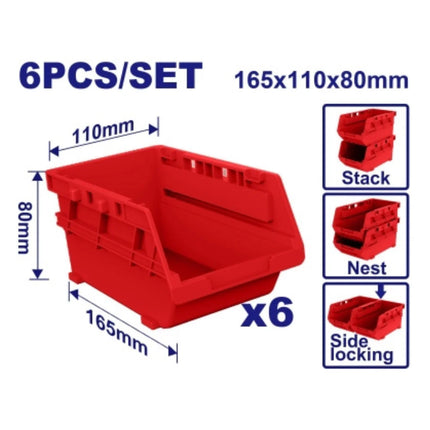 EMTOP EMTB8336    Set of 6 Screw Storage Bins