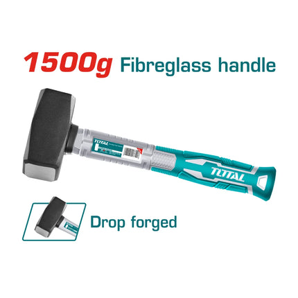 Total THT7215006 Machinist Hammer 1500g – Square Head, Fiber Handle