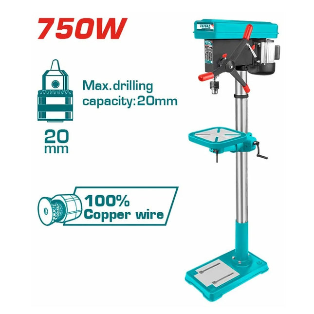 Total TDP207505 Drill Press 20mm – 750W