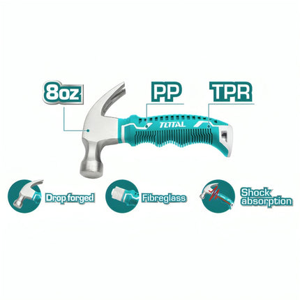 Total THTM7386D Mini Claw Hammer 8oz