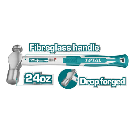 Total THT74246  Ball pein hammer with fiberglass handle 24oz