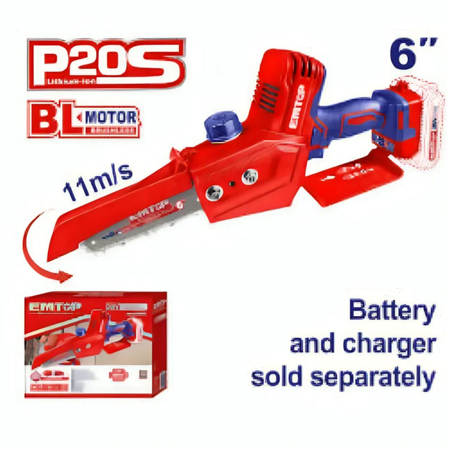EMTOP ELGA2068 20V Cordless Mini Chainsaw

