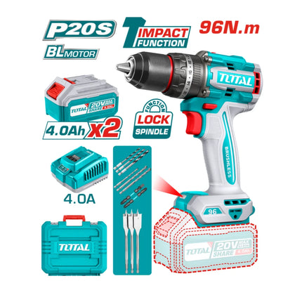 Total TIDLI20968    20V Cordless Impact Drill 96Nm