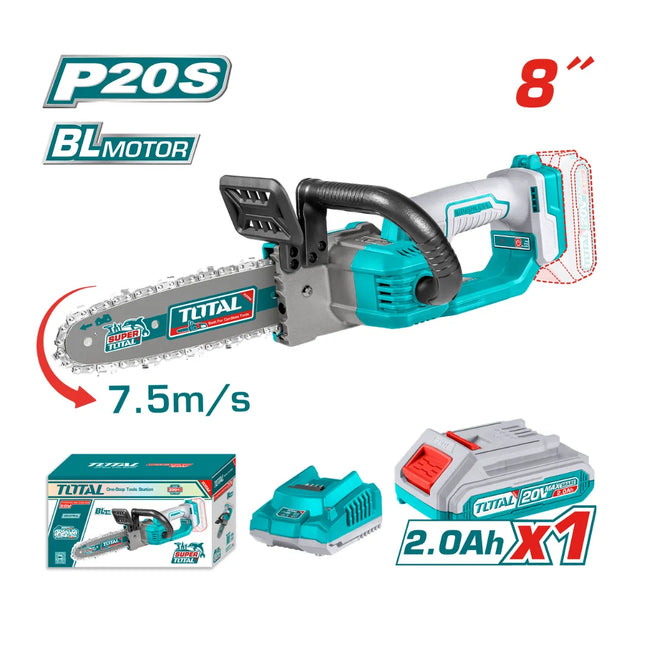 Total TGSLI20851 |  20V 8-Inch Cordless Chainsaw with 2.0Ah Battery & Charger