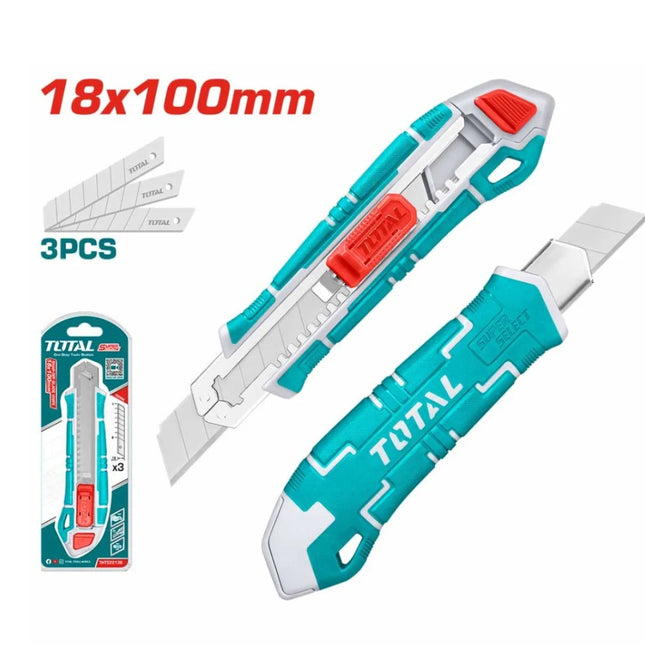 Total THT522136 Snap-Off Blade Knife – 18×100mm Push Lock Utility Knife