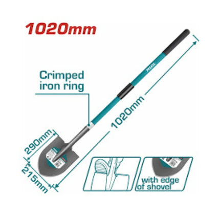 Total THTH12101 Triangular Shovel with 1m Fiberglass Handle