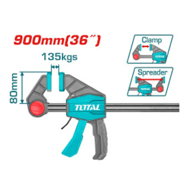 Total THT1346803 |  36-Inch Quick Bar Clamp for Woodworking