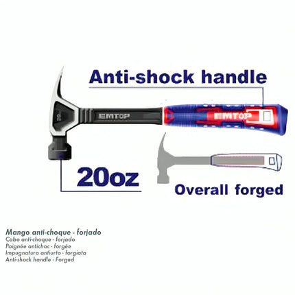 EMTOP EHAMCH2020  Hammer for Nuts and Bolts with Anti-Shock Handle