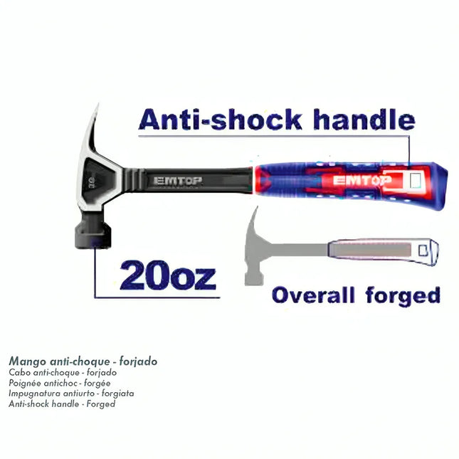 EMTOP EHAMCH2020  Hammer for Nuts and Bolts with Anti-Shock Handle